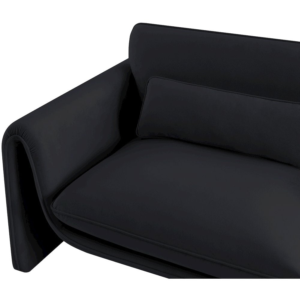 Sloan Black Velvet Fabric Sofa