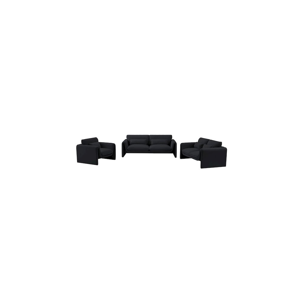 Sloan Black Velvet Fabric Sofa