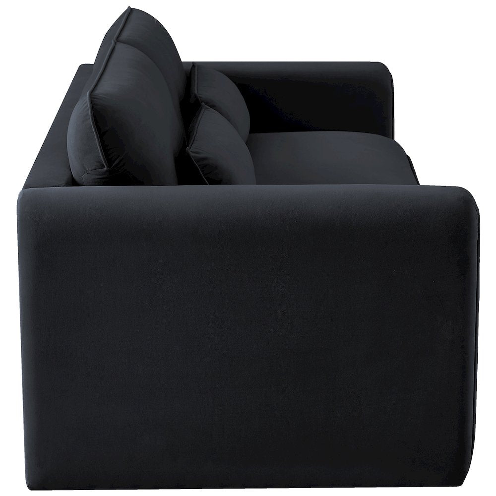 Sloan Black Velvet Fabric Sofa