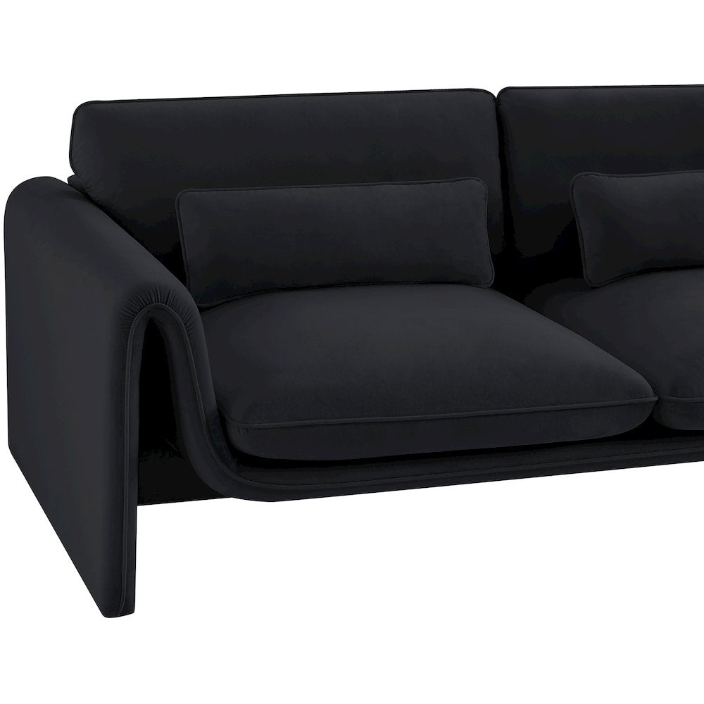 Sloan Black Velvet Fabric Sofa