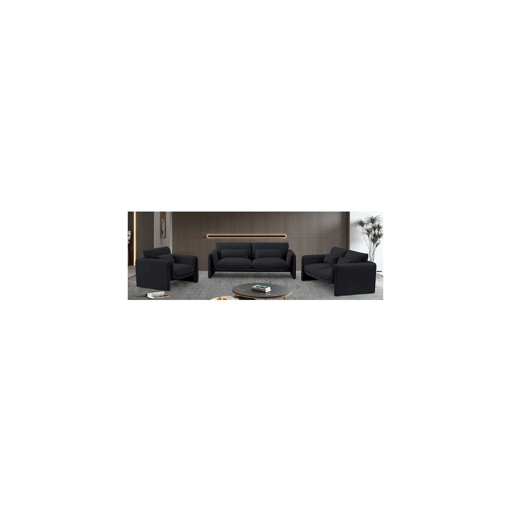 Sloan Black Velvet Fabric Sofa