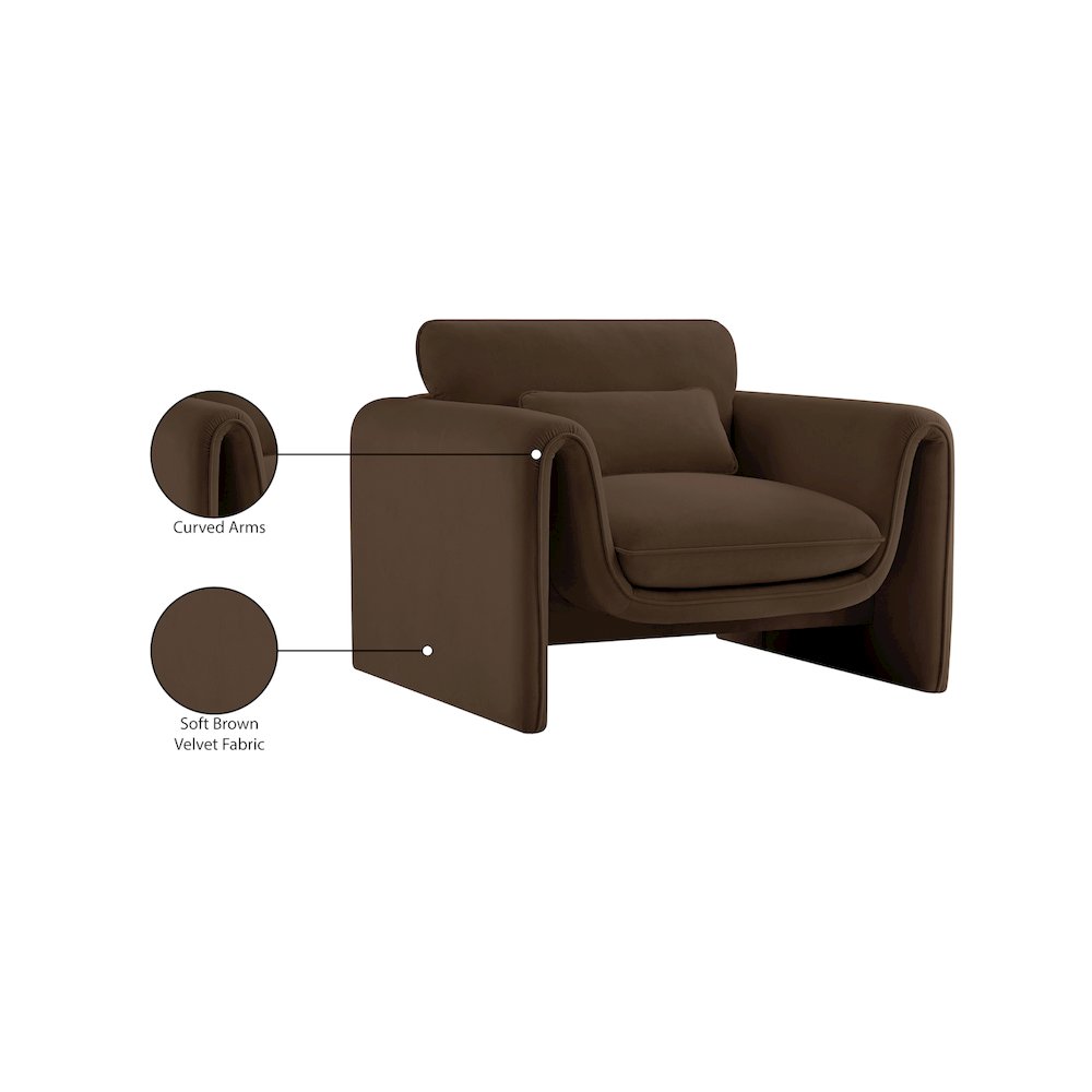 Sloan Brown Velvet Fabric Chair