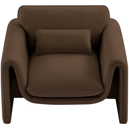 Sloan Brown Velvet Fabric Chair