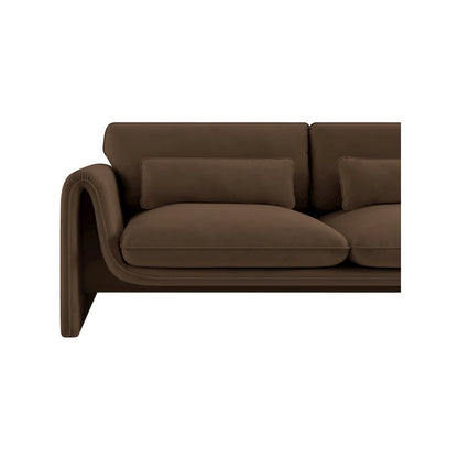 Sloan Brown Velvet Fabric Loveseat