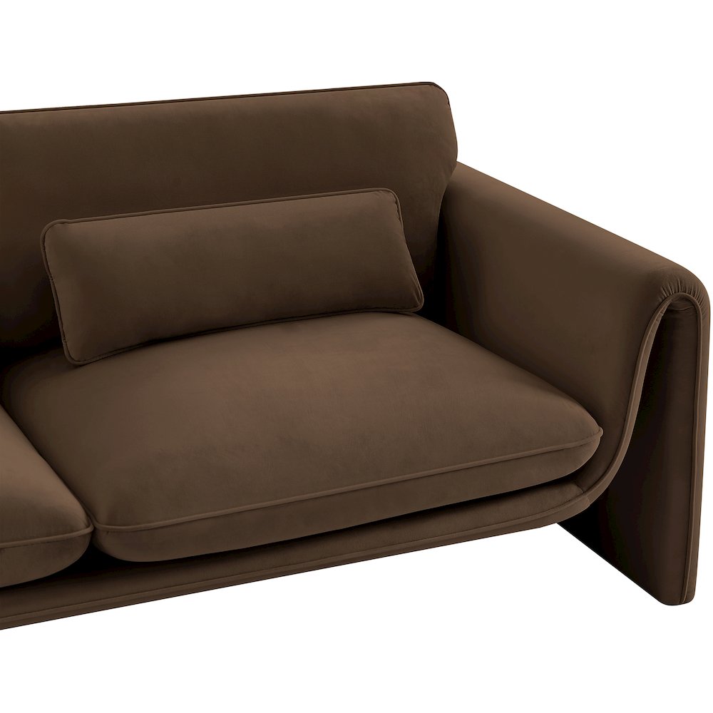 Sloan Brown Velvet Fabric Loveseat