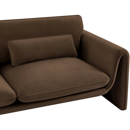 Sloan Brown Velvet Fabric Loveseat