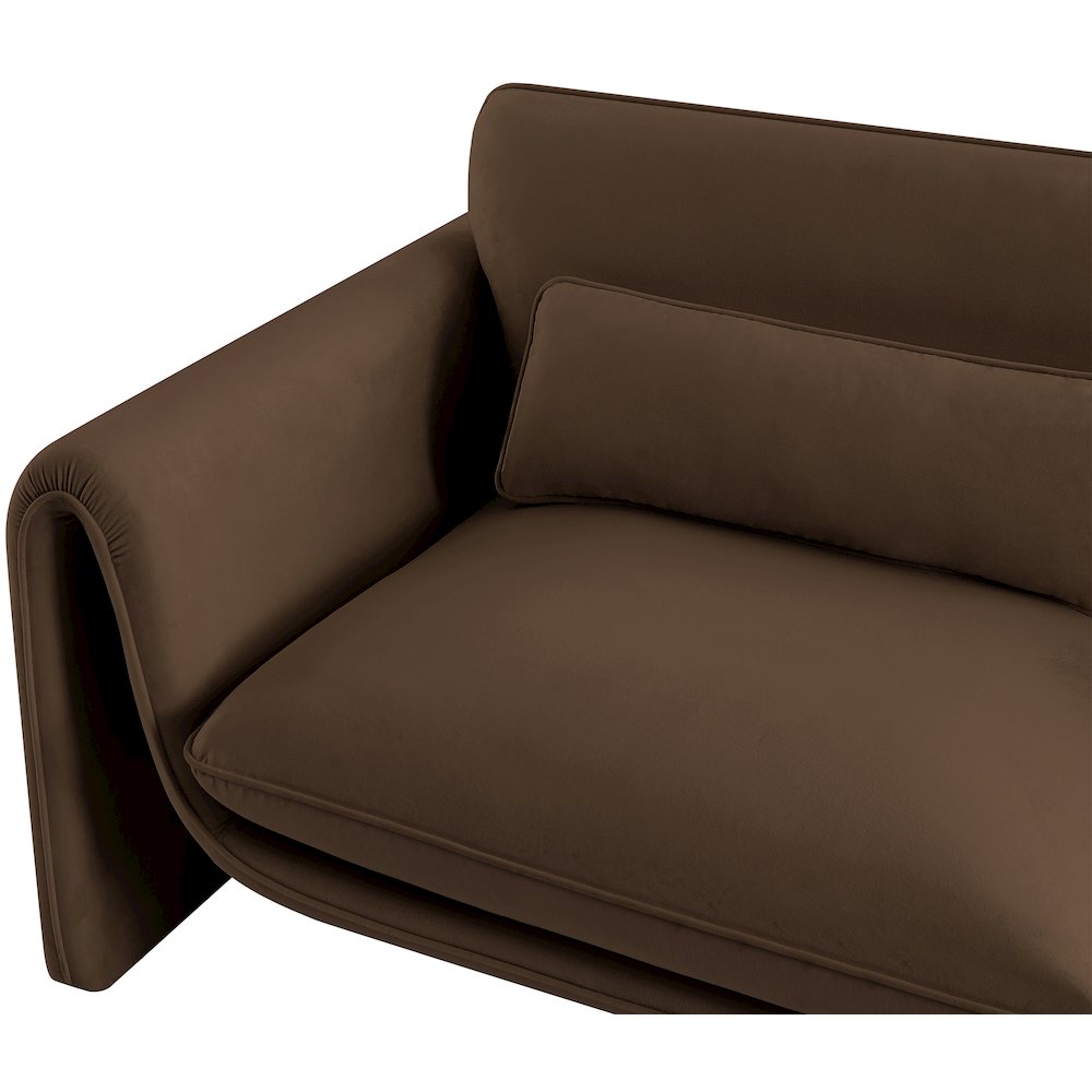 Sloan Brown Velvet Fabric Loveseat