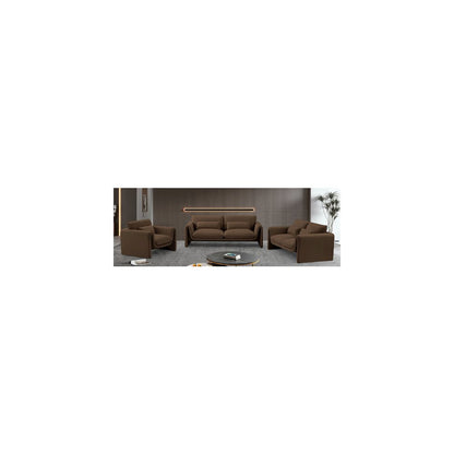 Sloan Brown Velvet Fabric Loveseat