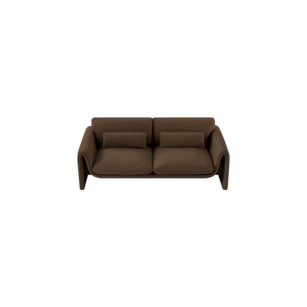 Sloan Brown Velvet Fabric Sofa