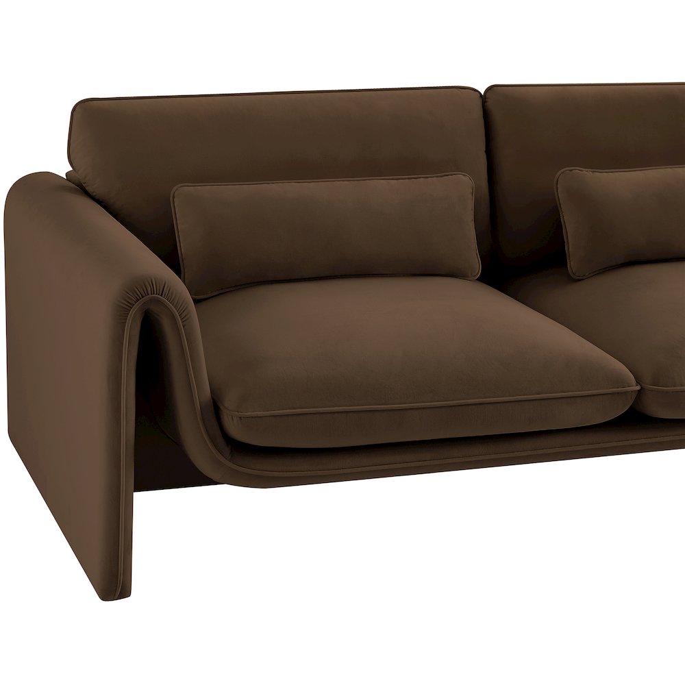 Sloan Brown Velvet Fabric Sofa