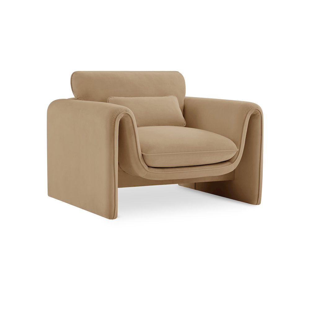 Sloan Camel Velvet Fabric Chair