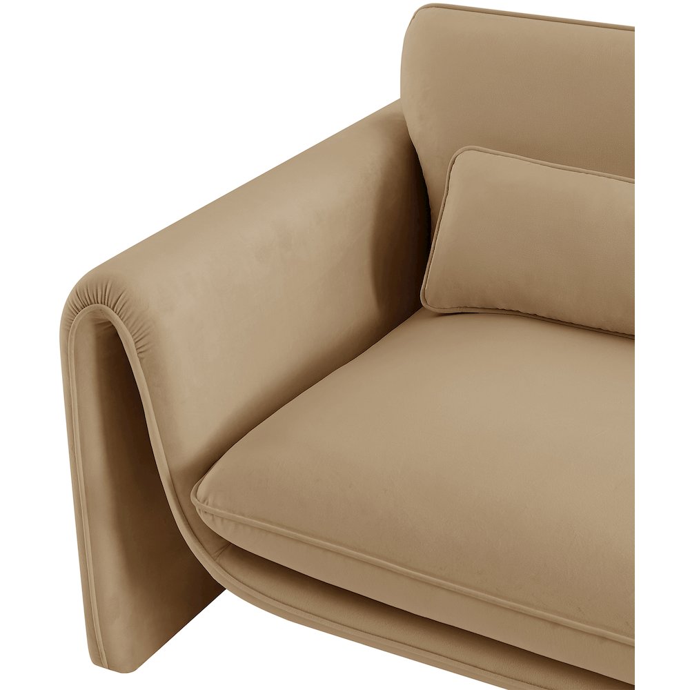 Sloan Camel Velvet Fabric Chair