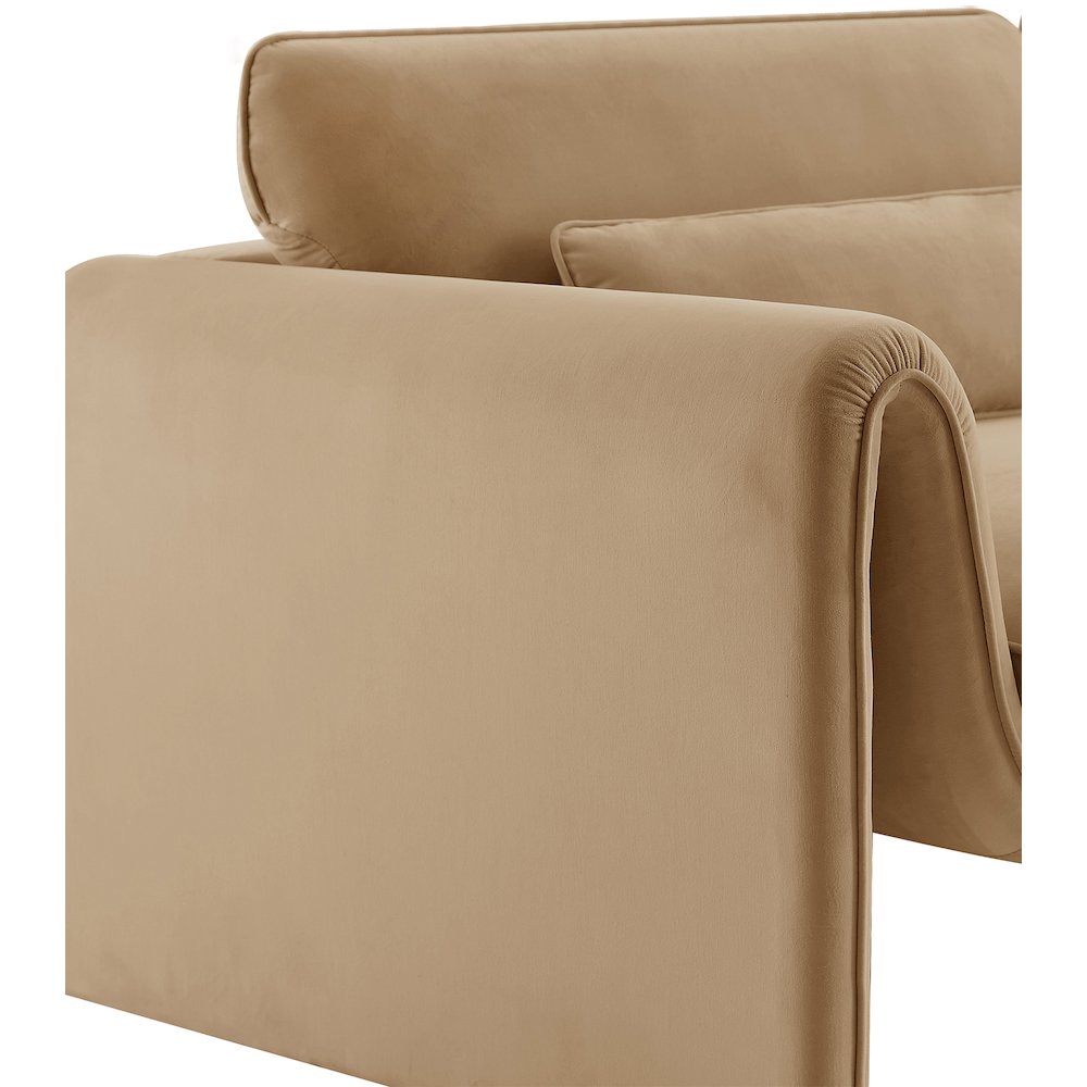Sloan Camel Velvet Fabric Chair