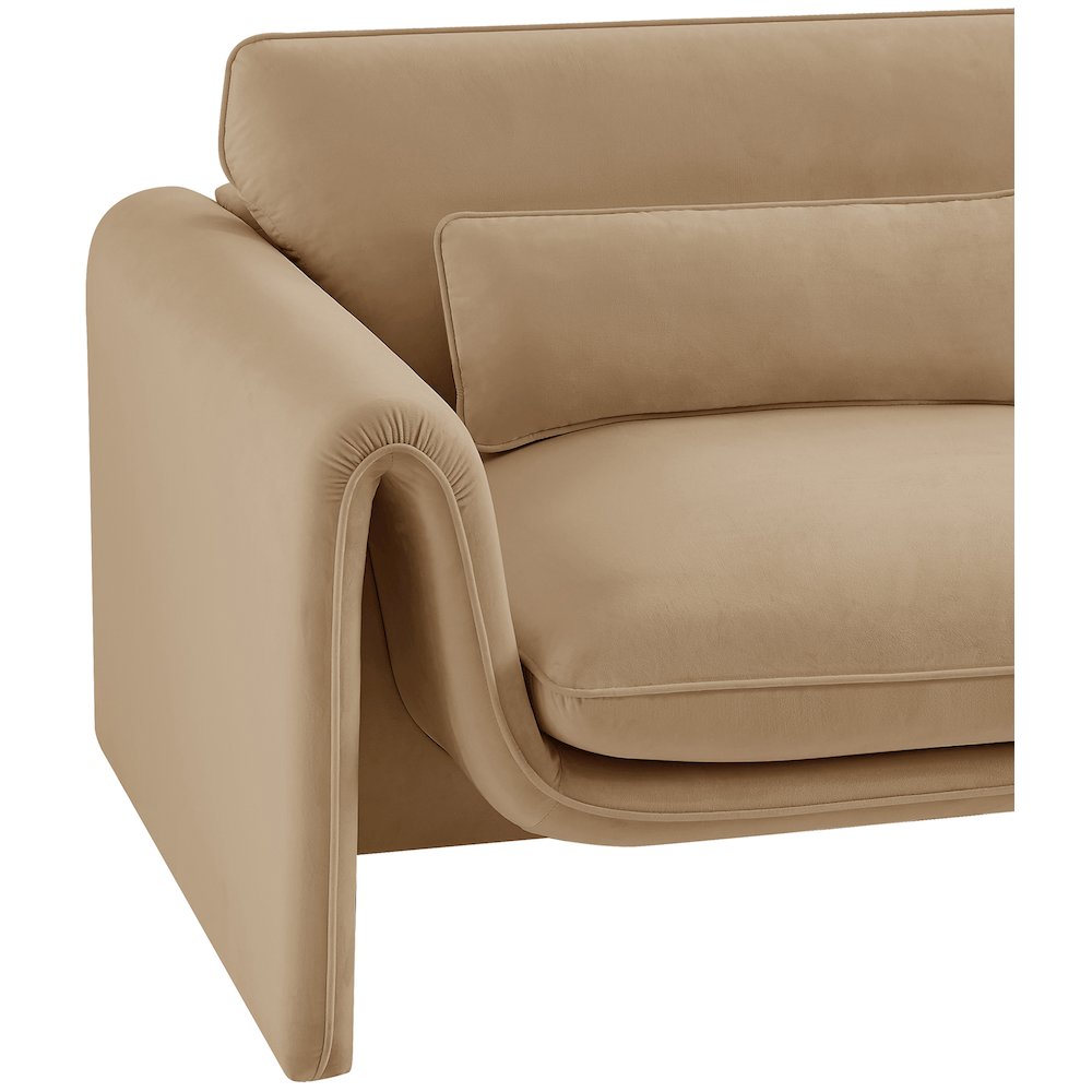 Sloan Camel Velvet Fabric Chair