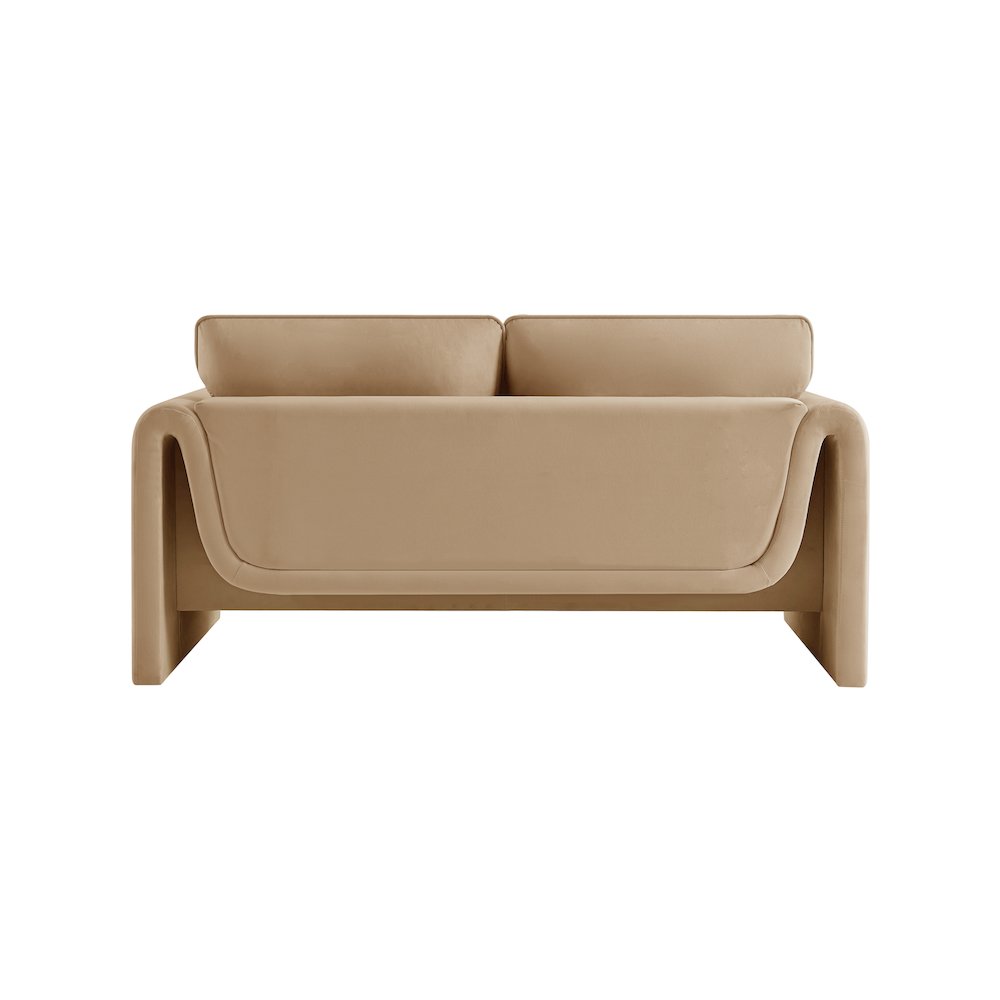 Sloan Camel Velvet Fabric Loveseat