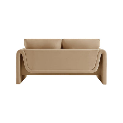 Sloan Camel Velvet Fabric Loveseat