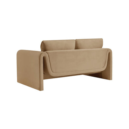 Sloan Camel Velvet Fabric Loveseat