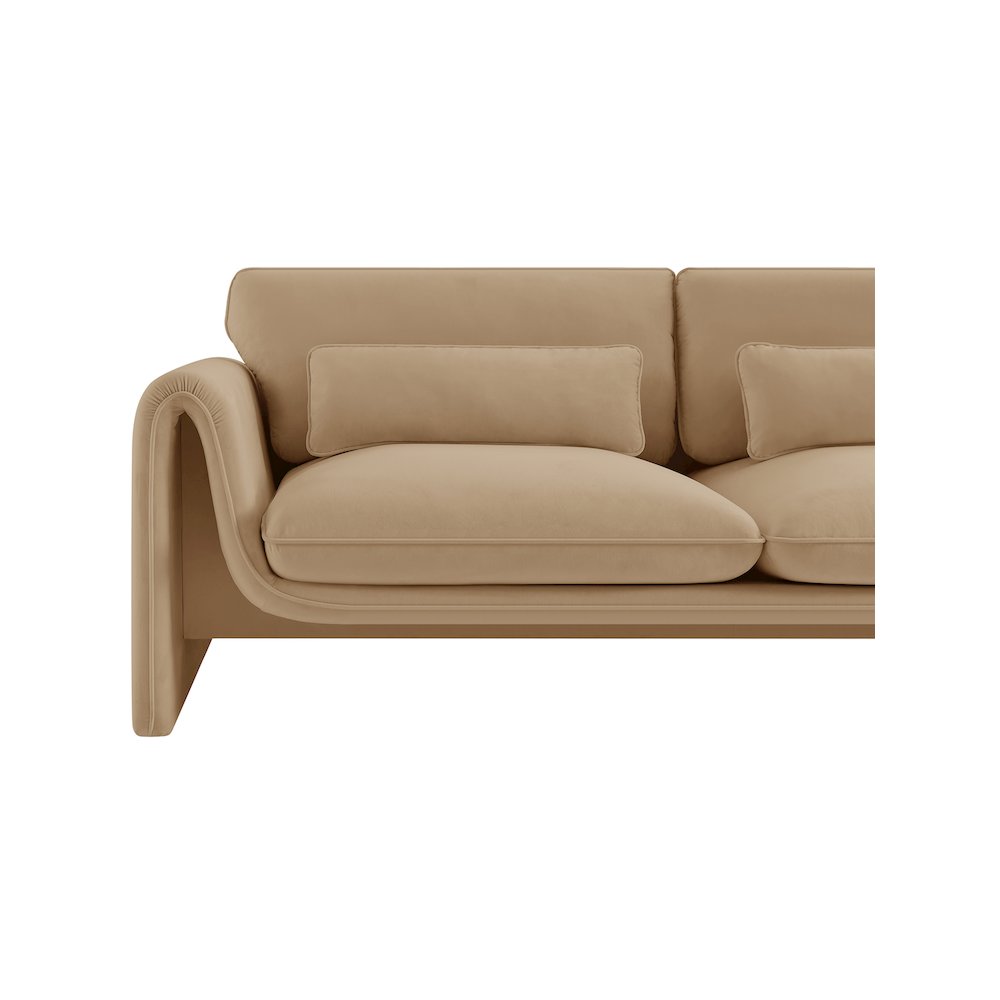 Sloan Camel Velvet Fabric Sofa