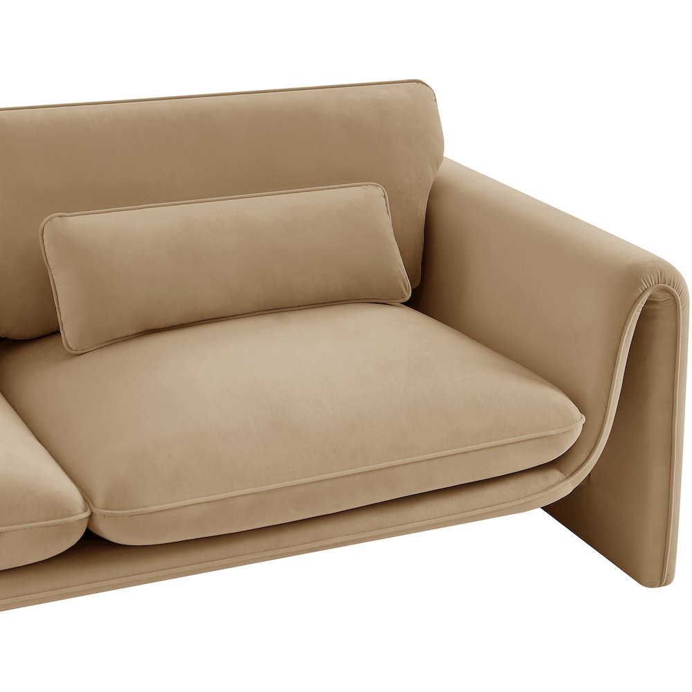 Sloan Camel Velvet Fabric Sofa