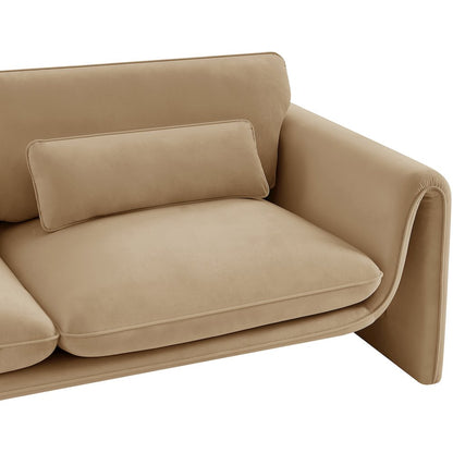 Sloan Camel Velvet Fabric Sofa