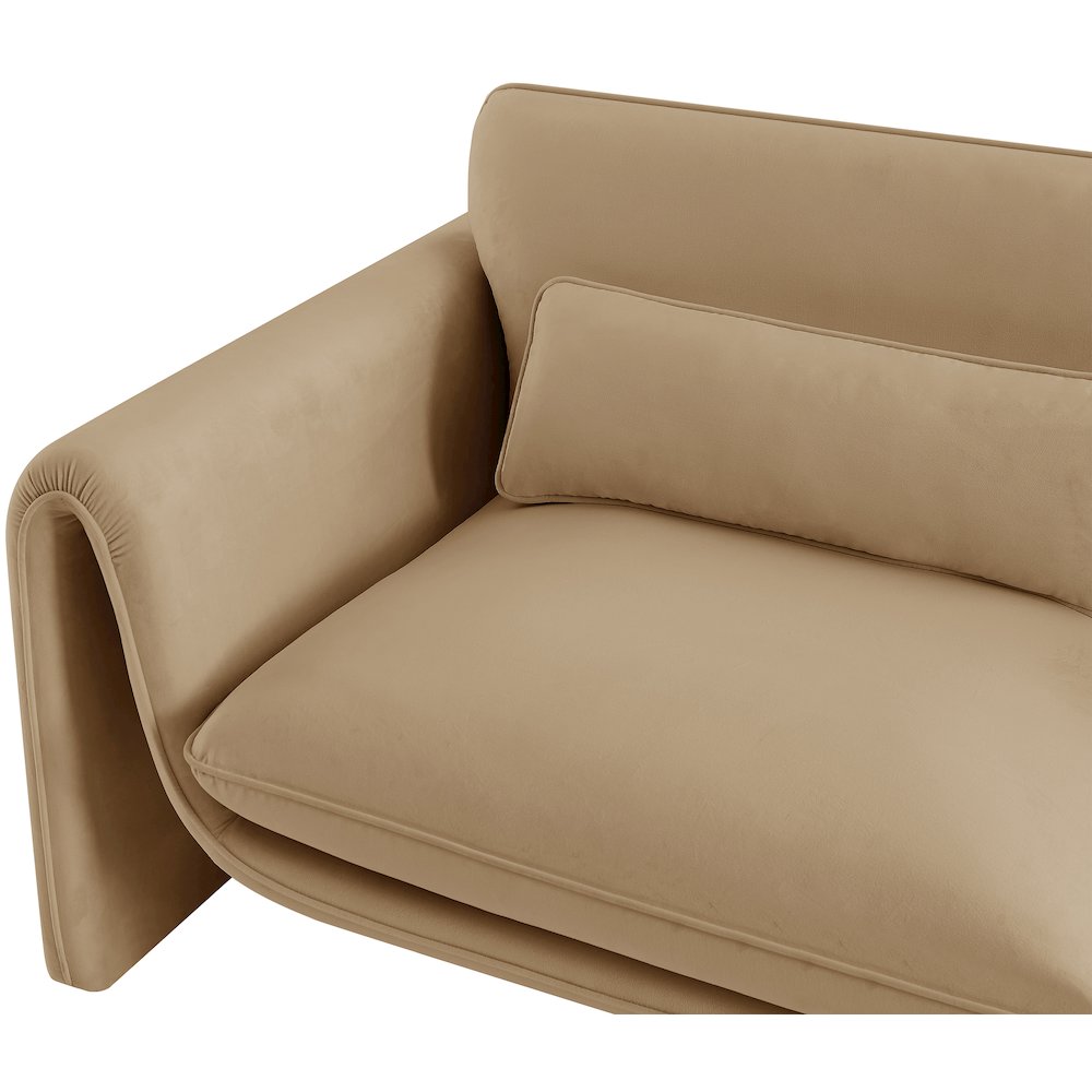 Sloan Camel Velvet Fabric Sofa