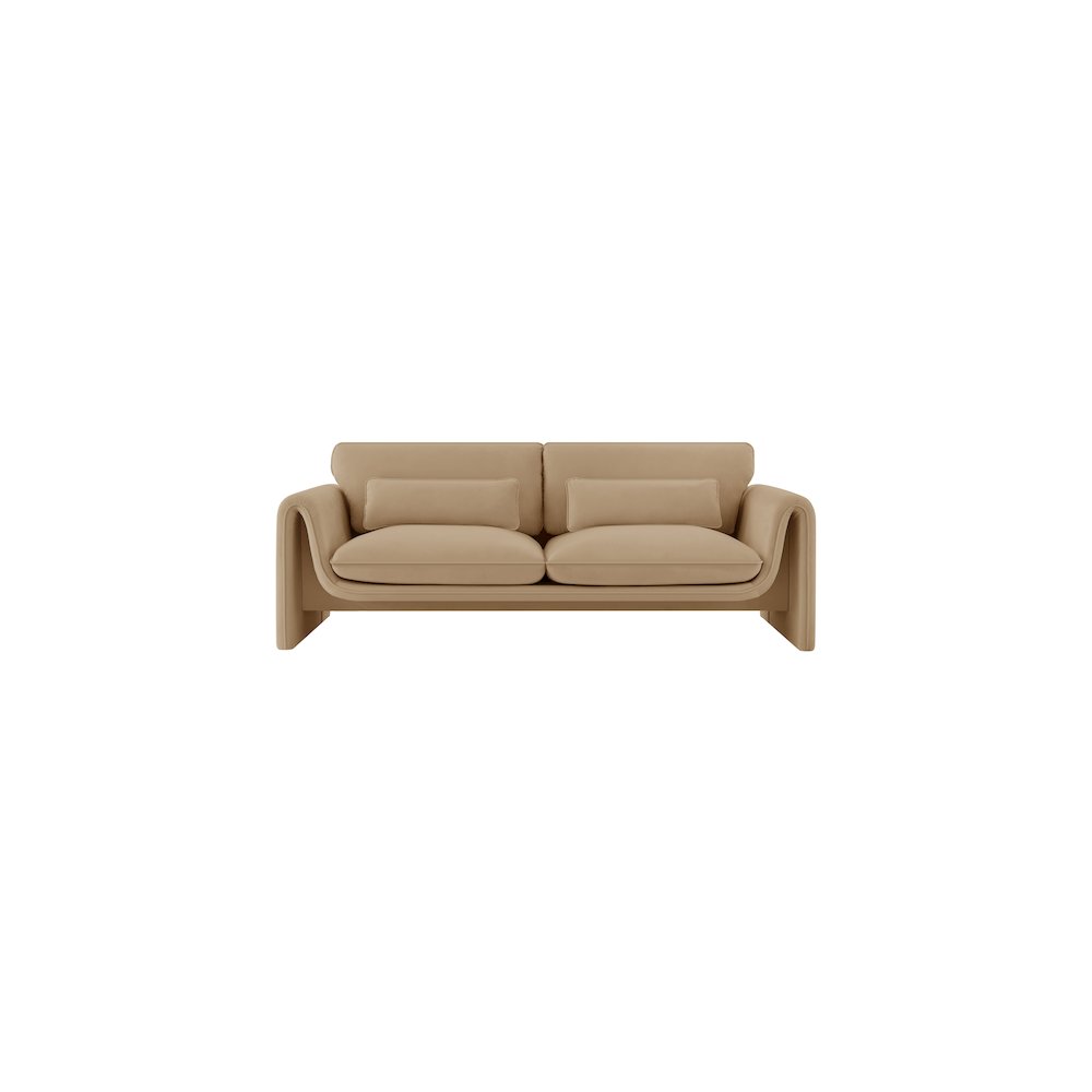 Sloan Camel Velvet Fabric Sofa