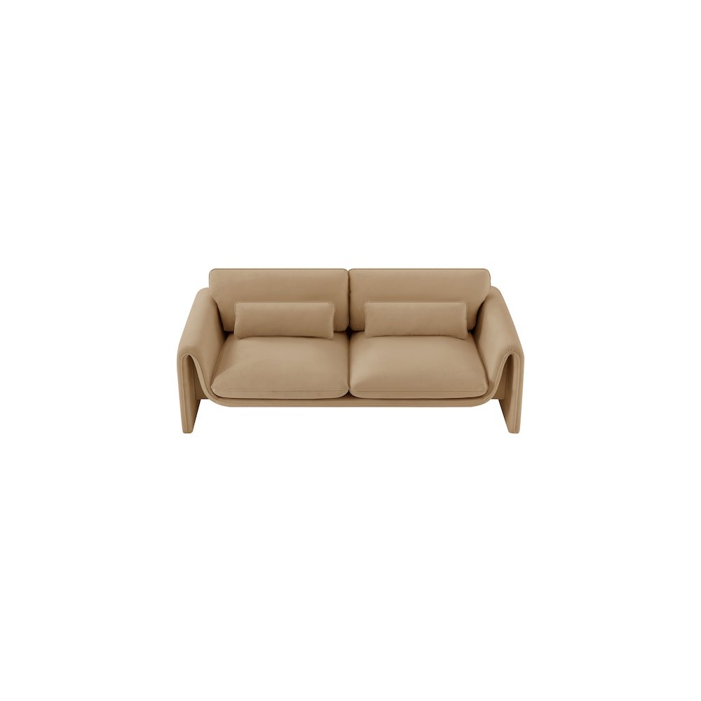 Sloan Camel Velvet Fabric Sofa