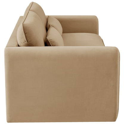 Sloan Camel Velvet Fabric Sofa