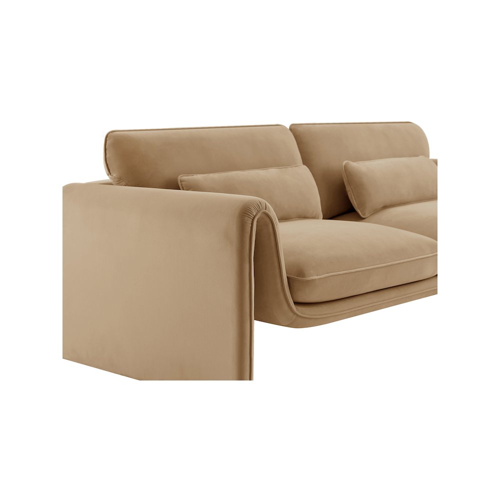 Sloan Camel Velvet Fabric Sofa