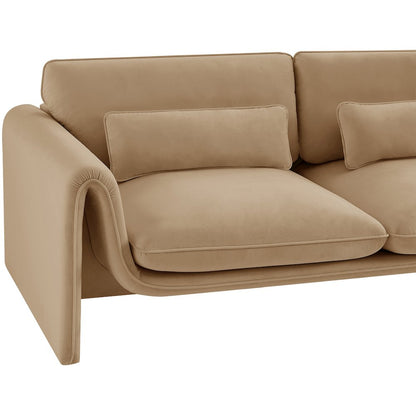 Sloan Camel Velvet Fabric Sofa