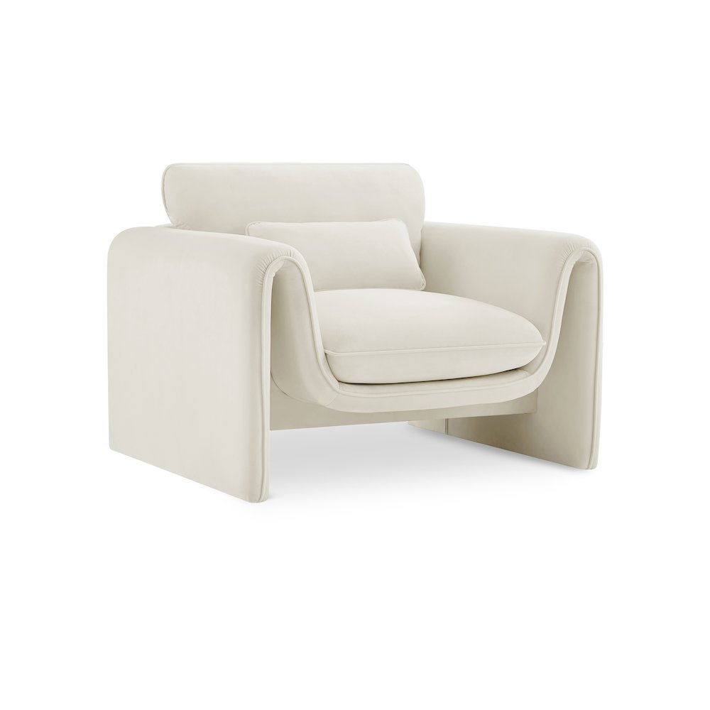Sloan Cream Velvet Fabric Chair