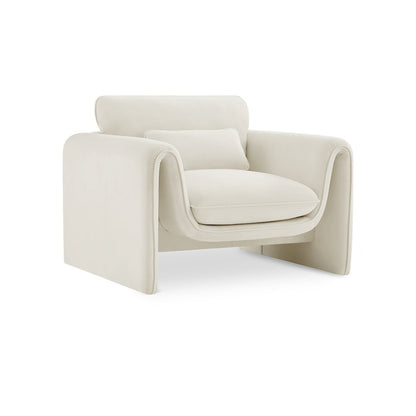 Sloan Cream Velvet Fabric Chair