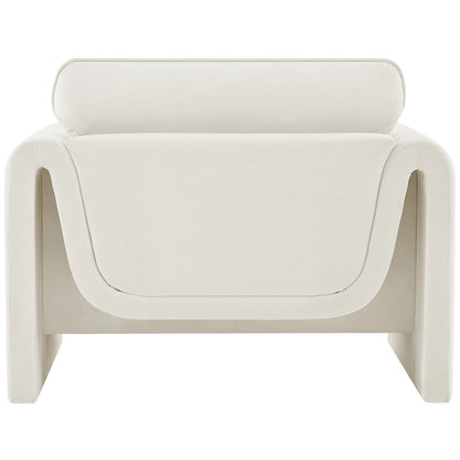 Sloan Cream Velvet Fabric Chair