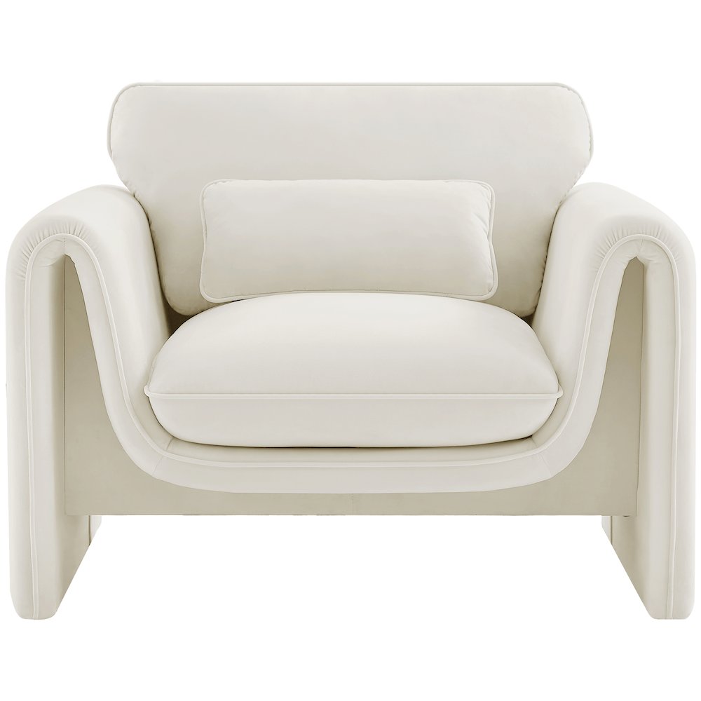 Sloan Cream Velvet Fabric Chair