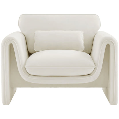 Sloan Cream Velvet Fabric Chair