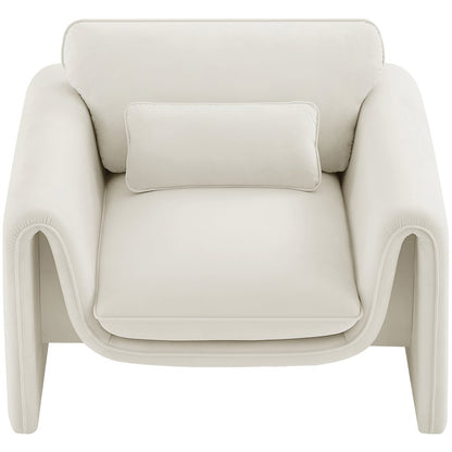 Sloan Cream Velvet Fabric Chair