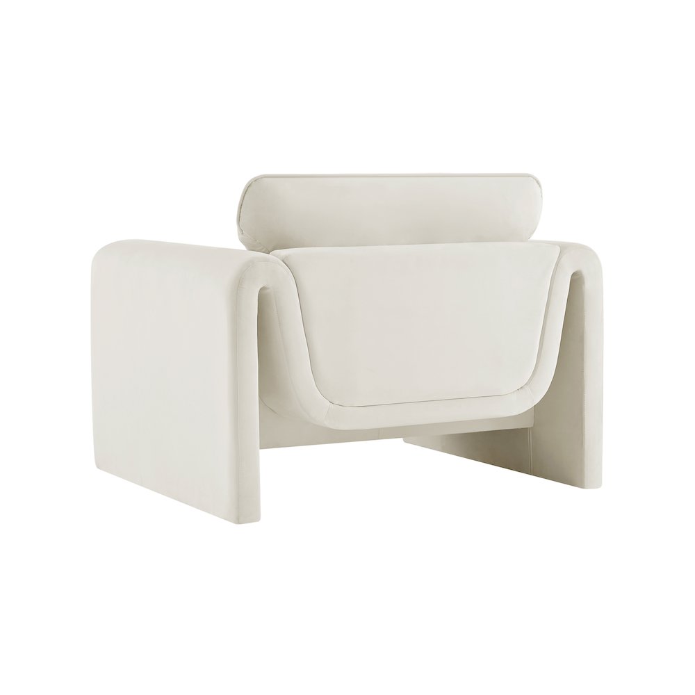 Sloan Cream Velvet Fabric Chair