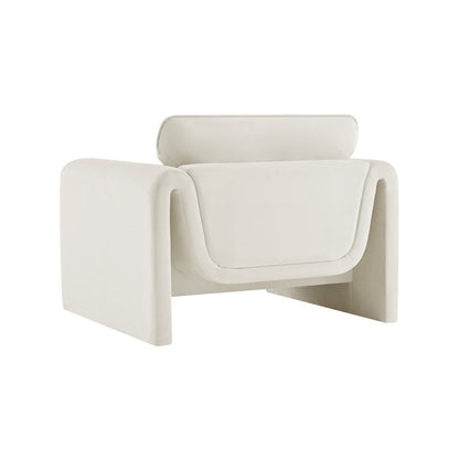 Sloan Cream Velvet Fabric Chair