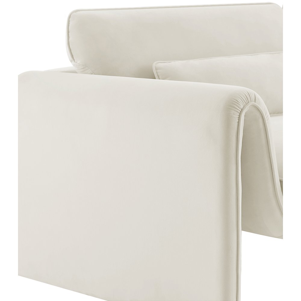 Sloan Cream Velvet Fabric Chair