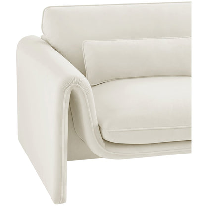 Sloan Cream Velvet Fabric Chair