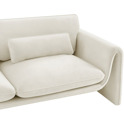 Sloan Cream Velvet Fabric Loveseat