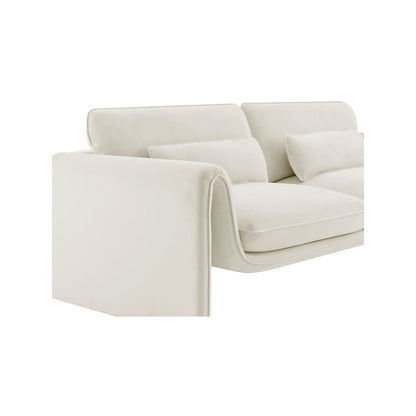 Sloan Cream Velvet Fabric Loveseat