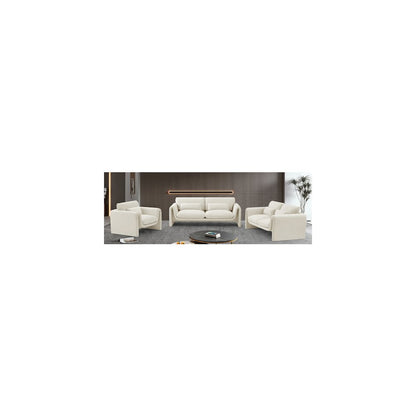 Sloan Cream Velvet Fabric Loveseat