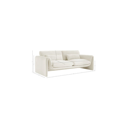 Sloan Cream Velvet Fabric Sofa