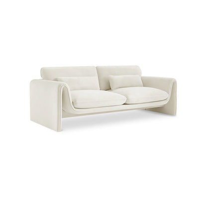 Sloan Cream Velvet Fabric Sofa