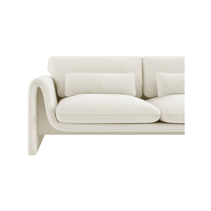 Sloan Cream Velvet Fabric Sofa