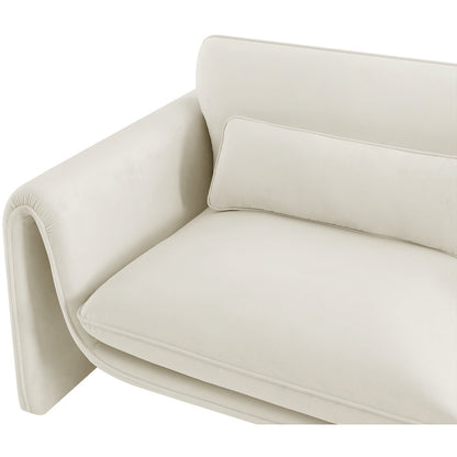 Sloan Cream Velvet Fabric Sofa