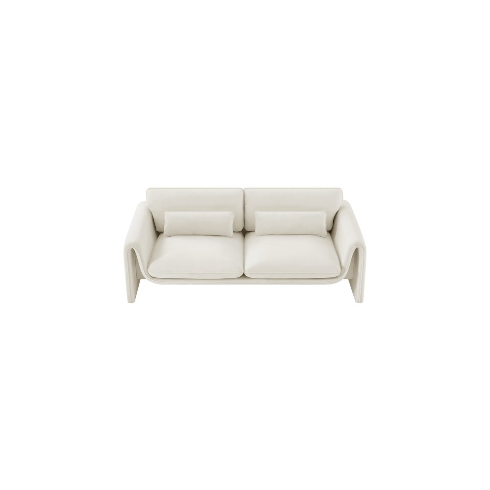 Sloan Cream Velvet Fabric Sofa