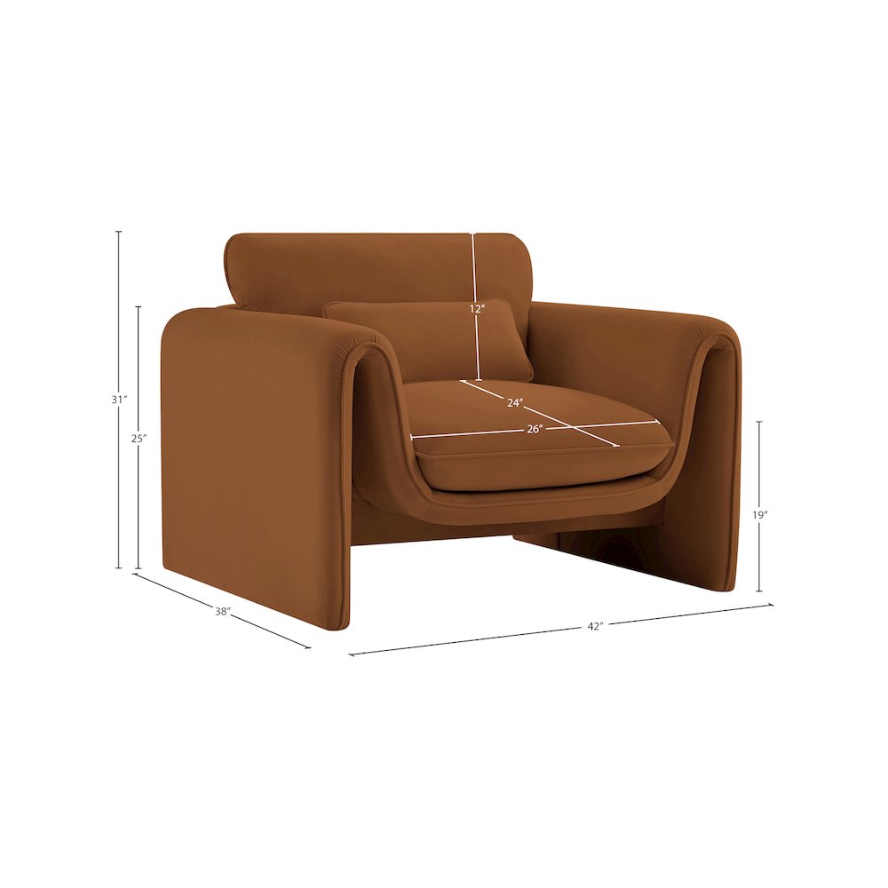 Sloan Saddle Velvet Fabric Chair