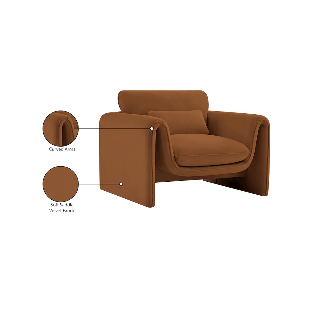 Sloan Saddle Velvet Fabric Chair